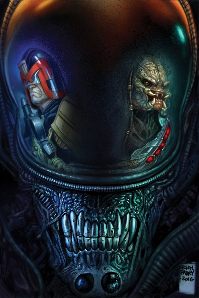 Predator vs. Judge Dredd vs. Aliens #2 (Glenn Fabry Variant cover) ::  Profile :: Dark Horse Comics