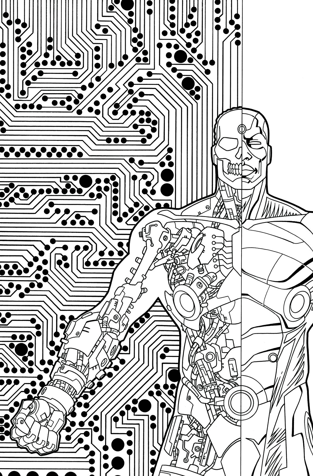 Download Cyborg #7 (Adult Coloring Book Cover) | Fresh Comics