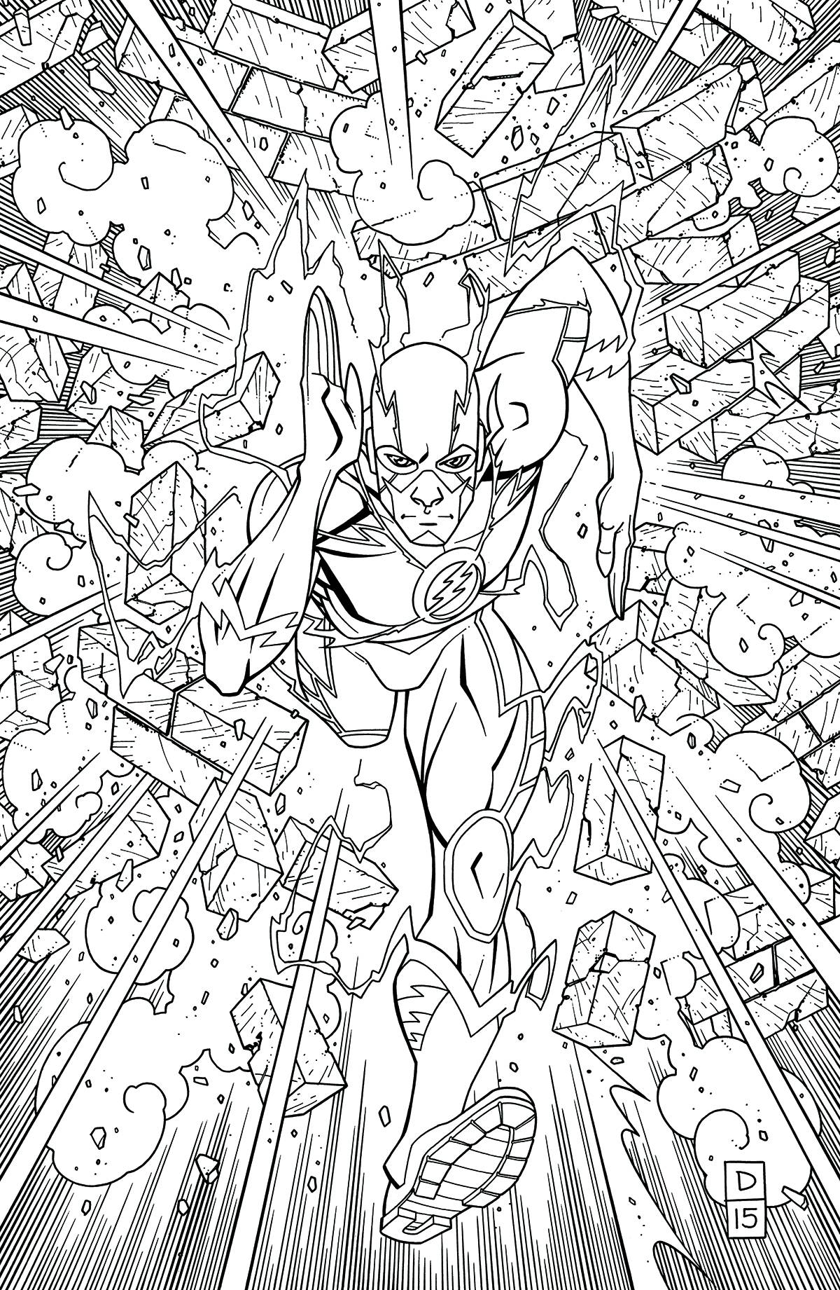 The Flash 48 Adult Coloring Book Cover Fresh Comics