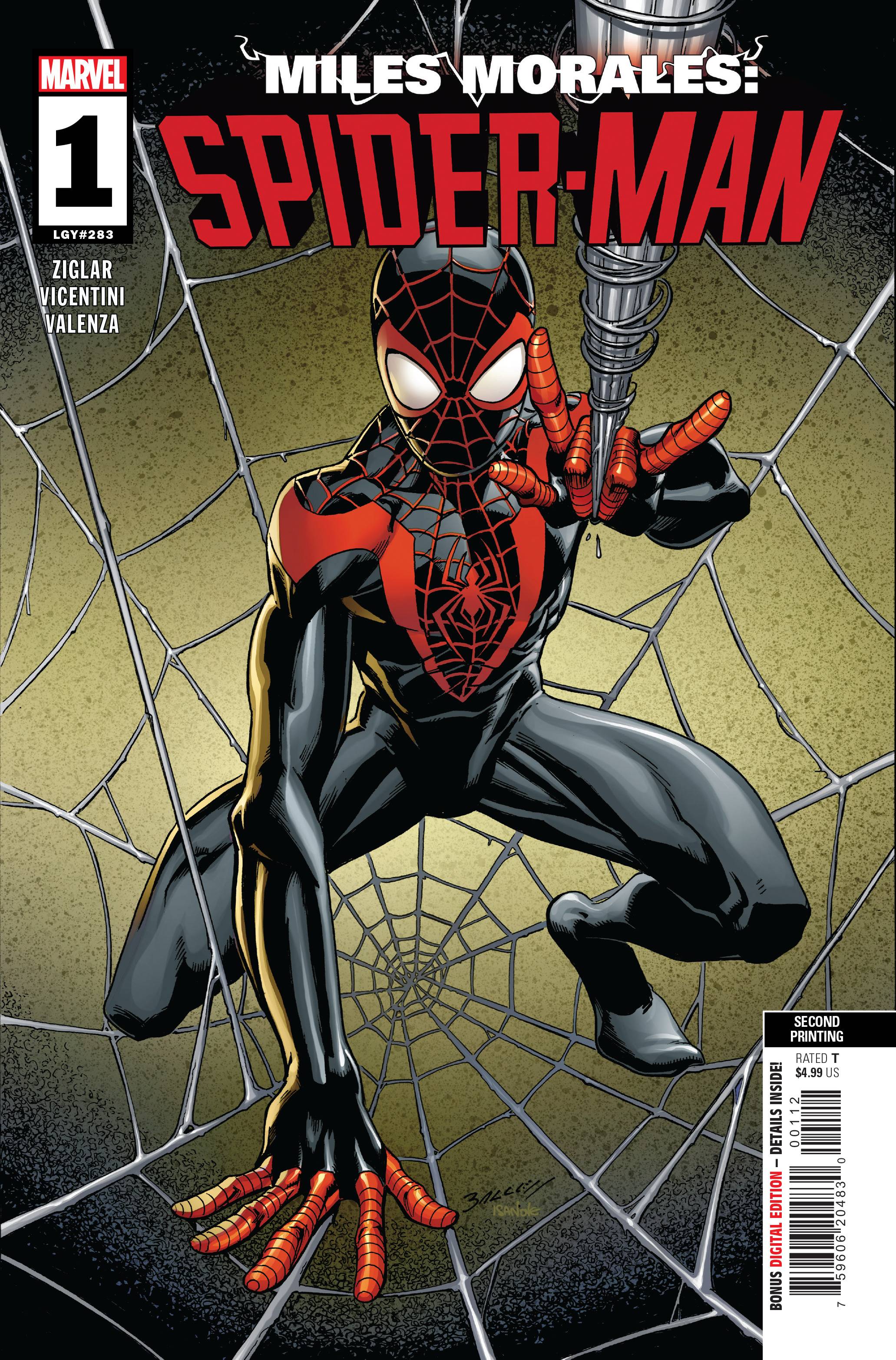 Miles Morales Spider Man 1 Bagley 2nd Printing Fresh Comics