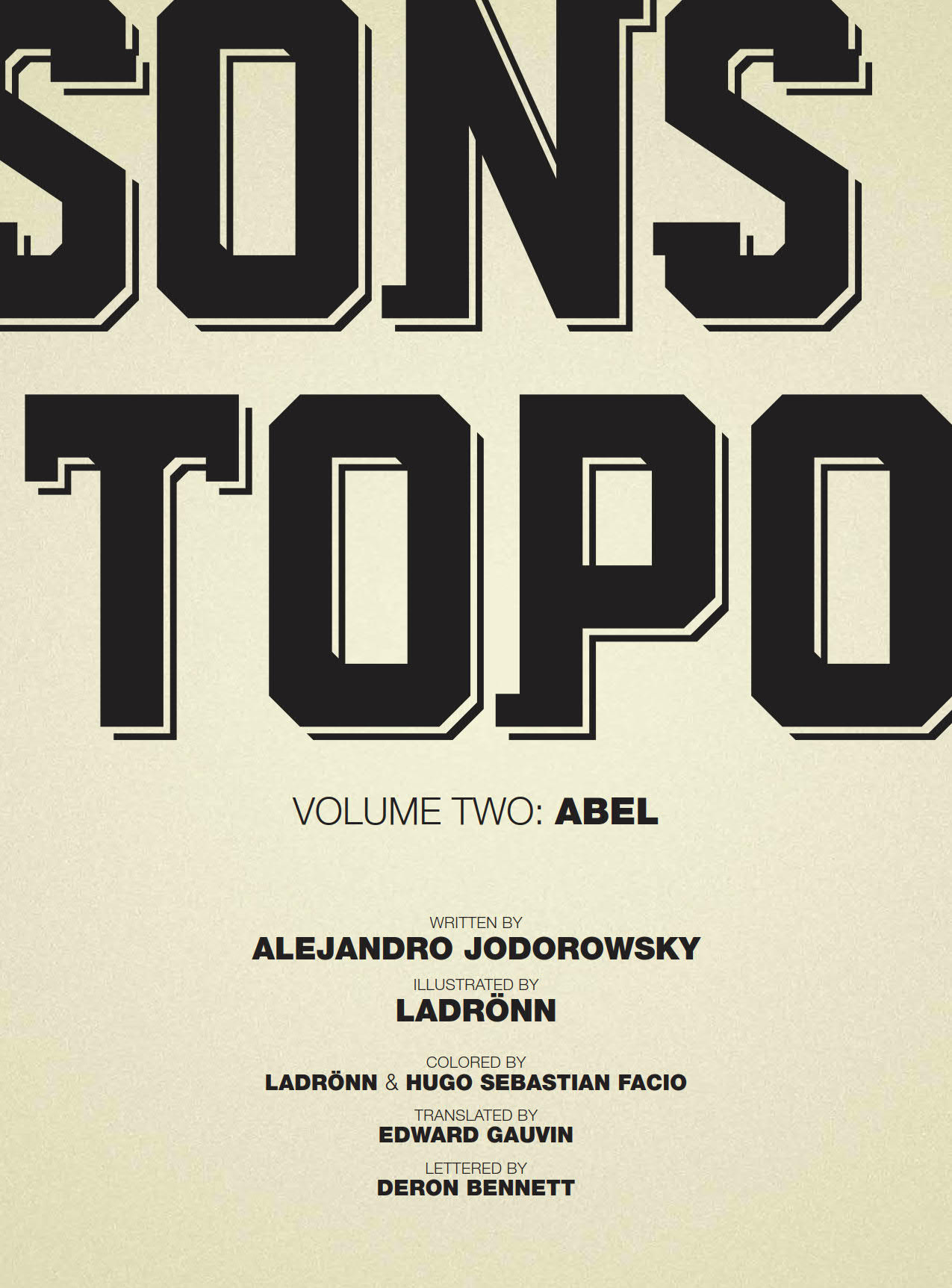The Sons Of El Topo Vol 2 Abel Fresh Comics